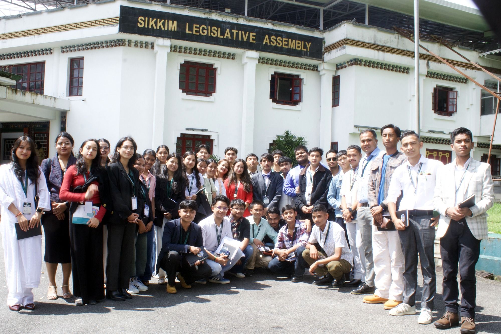 The forty members in front of the Sikkim Legislative Assembly